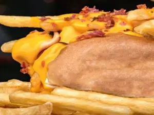Melt dog con papas fritas