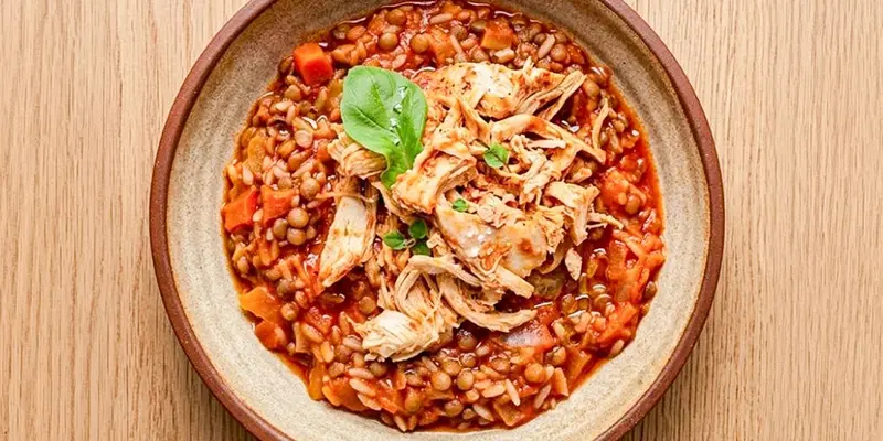 Guiso de lentejas con pollo