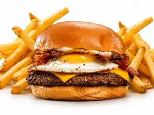 Huevarda simple + papas fritas