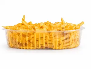 Papas fritas con cheddar