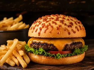 Hamburguesa clásica con papas