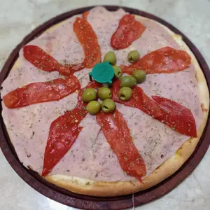 Pizza chica de jamon y morron