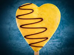 Paleta corazón dulce de leche