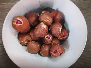 Frambuesas con chocolate con leche 150gr