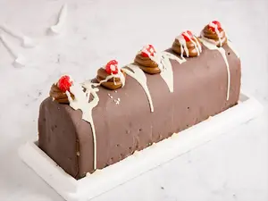 Postre helado tricolor