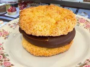 Alfajor de coco y dulce de leche
