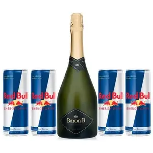 Champagne Barón B Extra Brut 750 ml + 4 Redbull 250 ml