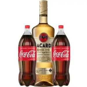 Ron Bacardi Carta Oro Superior 750Cc + 2 Coca Cola Comun 2,25Lt