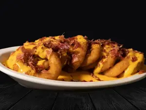 Aros de cebolla cheddarybacon