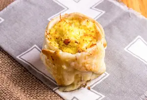 Canastita de jamón y huevo