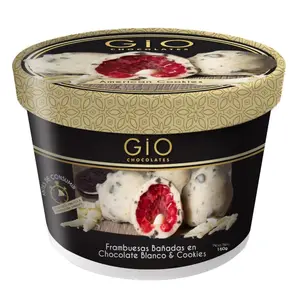 Gio -  Frambuesas bañadas con chocolate blanco y American cookies