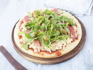 Pizza con rúcula
