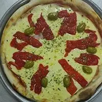 Pizza muzzarella con morrón