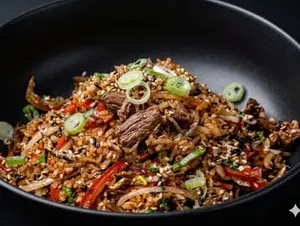 Wok de lomo y vegetales
