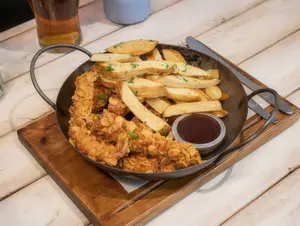 Pollo crocante con papas