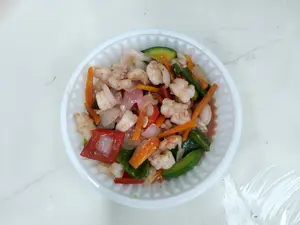 Camarones con salsa agridulce