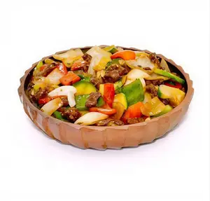 Carne saltada con champiñones