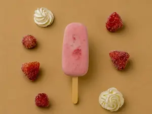 Paleta crema de frutilla keto