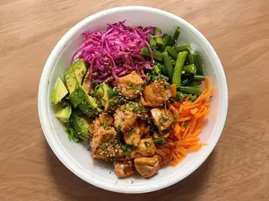 Poke salmon teriyaki