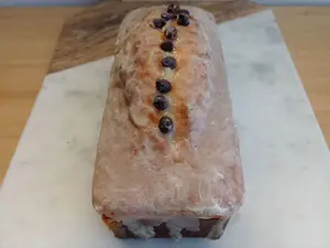 Budín de naranja con chips