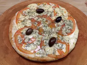 Pizza con queso azul