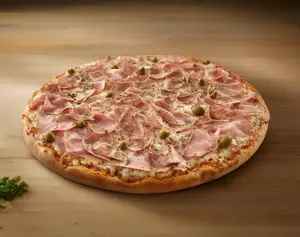 Pizza de muzzarella y jamón