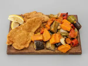 Mila de carne con verduras