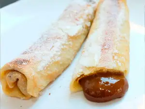 Panqueque dulce de leche crema