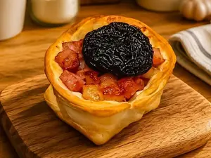 Canastita panceta y ciruela