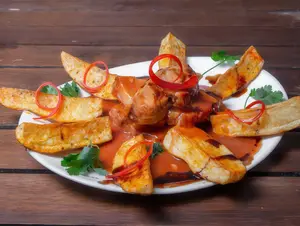 Bondiola en salsa bbq c/fritas