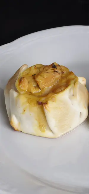 Canastita de pollo con mostaza