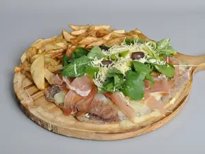 Milapizza crudo y rúcula