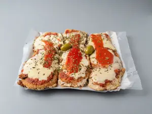 Milas de berenjena con morrón
