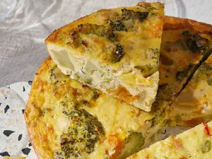 Tortilla de brocoli y calabaza