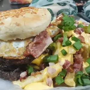Hamb. doble f. con cheddar