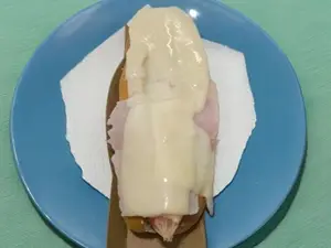 Con jamón y queso aleman