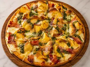 Pizza de papa y bacon - molde