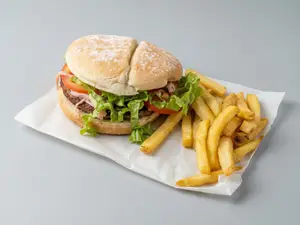 Hamburguesa completa + papas cheddar