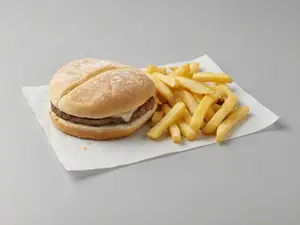 Hamburguesa sola + papas cheddar