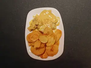 1/4 pollo al ajillo con guarn