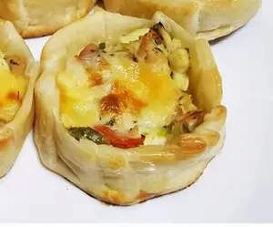 Canastita de jamón y morrón