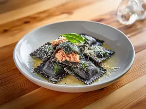 Raviolón de salmón