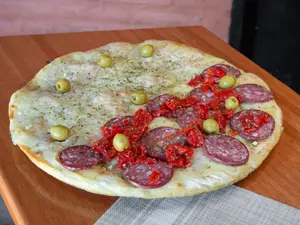 1/2 muzza 1/2 calab. barrilete