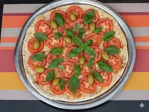 Pizza caprese grande