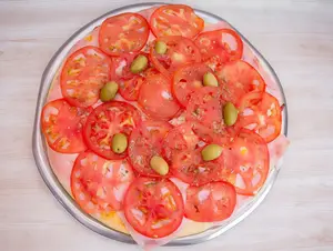 Pizza napolitana con jamón