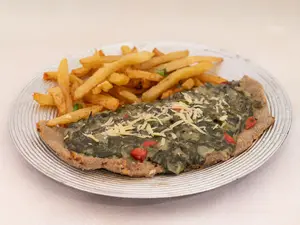 Milanesa con espinaca