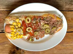 Pancho pizza salchichas comun