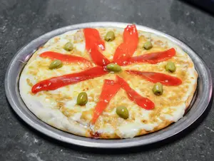 Pizza con morrones a la piedra