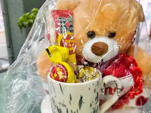Paquete oso de peluche con taza