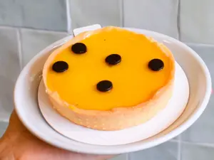 Tarta de maracuya y frutilla